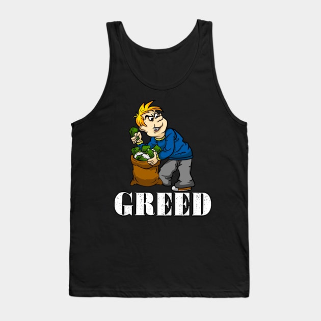 7 Deadly Sins Greed Halloween Costume Tank Top by Gold Wings Tees